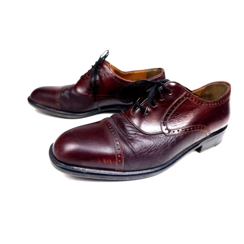 Mezlan Nicola Brown Deerskin Dress Shoes Men's size 7 M Spain Cap Toe